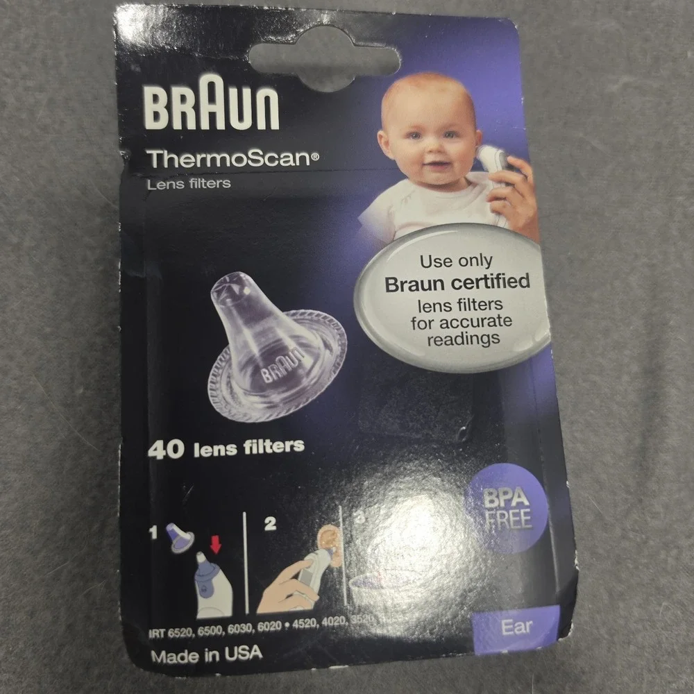 40 New Braun Probe Covers Thermoscan Ear Thermometer Replacement Lens Filter Cap